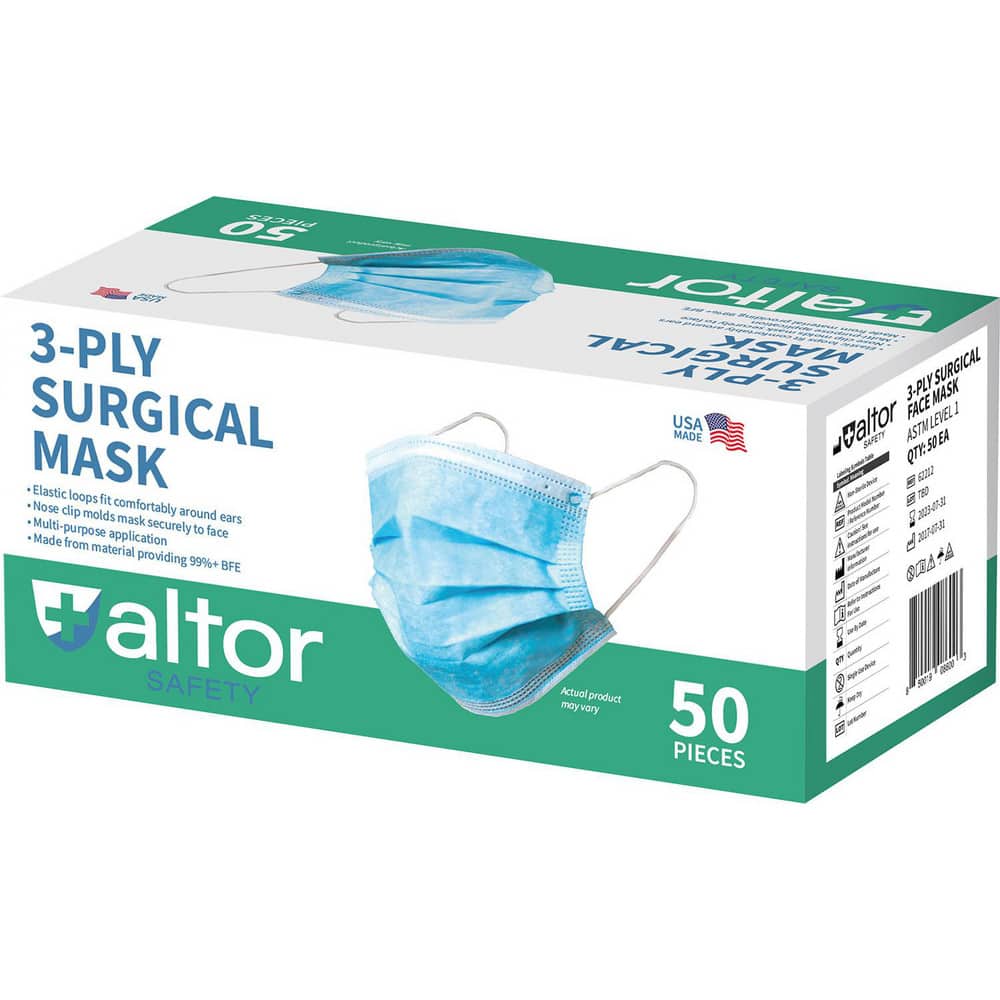 N/A Face Mask & Disposable Pleated Mask  Contains Nose Clip,  Blue,  Size Universal & Adult