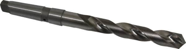 Value Collection - 1-1/8", 4MT 118° Point Cobalt Taper Shank Drill Bit - Bright Finish, 7-3/4" Flute Length, 13-3/8" OAL, Spiral Flute, Through Coolant - Benchmark Tooling