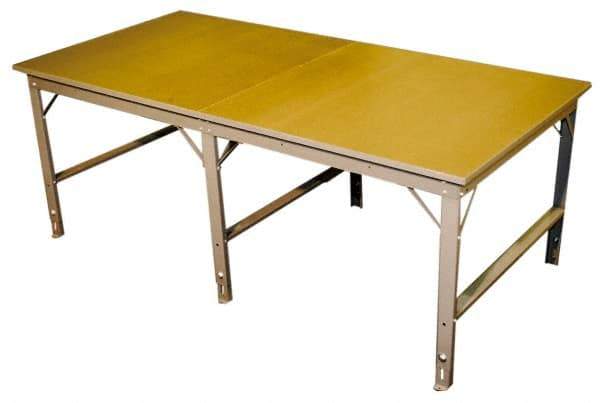 Phillocraft - 96 Wide x 78" Deep x 33" High, Wood Production Table - Comfort Edge, Adjustable Height Legs - Benchmark Tooling