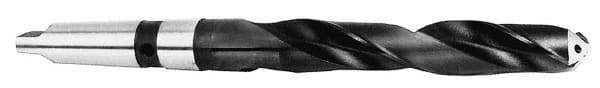 Value Collection - 15/32", 2MT 118° Point Cobalt Taper Shank Drill Bit - Bright Finish, 4-7/8" Flute Length, 8-3/4" OAL, Spiral Flute, Through Coolant - Benchmark Tooling