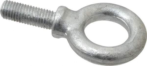 Made in USA - 4,000 Lb Capacity, Steel, 5/8-11 Thread, Fixed Lifting Eye Bolt - Fully Threaded, 1-3/4" Shank, 1-3/4" Thread Length, Shoulder - Benchmark Tooling