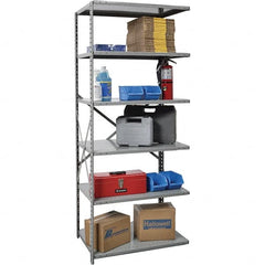 Hallowell - 6 Shelf Add-On Box Edge Open Steel Shelving - 800 Lb Capacity, 36" Wide x 87" High x 24" Deep, Gray - Benchmark Tooling