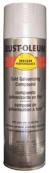 Rust-Oleum - Silver, Galvanizing Spray Paint - 14 Sq Ft per Can, 20 oz Container, Use on Rust Proof Paint - Benchmark Tooling