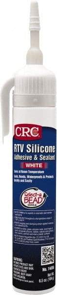 CRC - 8 oz Tube White RTV Silicone Gasket Sealant - -76 to 356°F Operating Temp, 24 hr Full Cure Time - Benchmark Tooling