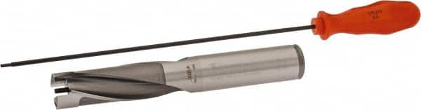 Kennametal - 25.4 to 25.9mm Diam, 3xD, 76.2mm Max Depth, 1" Shank Diam, 3.97" Flute, 7.13" OAL, Replaceable Tip Drill - KSEM1000 Insert, 5 Seat Size, Series KSEM - Benchmark Tooling