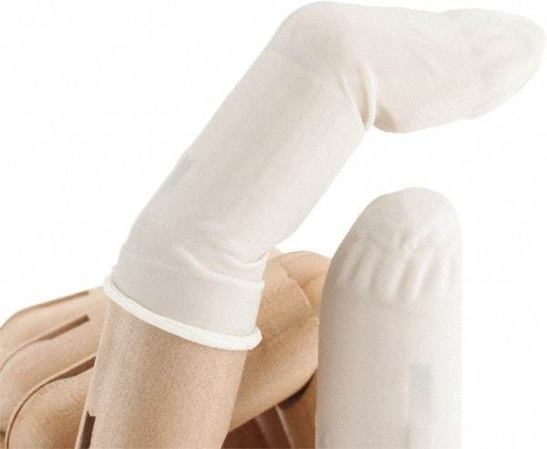 North - Size L, 2-3/4 Inch Long x 3 Mil Thick, Nitrile Antistatic Finger Cot - Powder Free, White - Benchmark Tooling