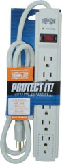 Tripp-Lite - 6 Outlets, 120 Volts, 15 Amps, 4' Cord, Power Outlet Strip - Free Hanging, Keyhole Mount, 5-15P NEMA Configuration, 10.8" Strip, UL1449 3rd Edition - Benchmark Tooling