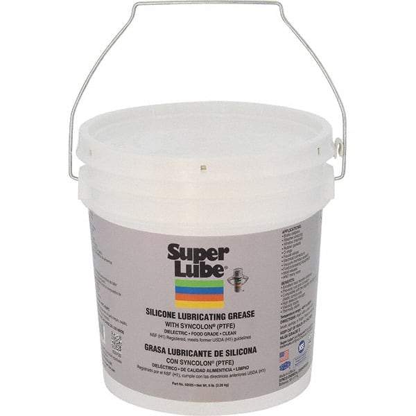 Synco Chemical - 5 Lb Pail Silicone General Purpose Grease - Translucent White, Food Grade, 500°F Max Temp, NLGIG 2, - Benchmark Tooling