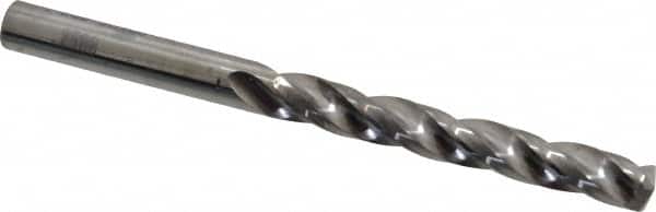SGS - 1/4" 150° Solid Carbide Jobber Drill - Bright Finish, Right Hand Cut, Spiral Flute, Straight Shank, 3-1/4" OAL, Standard Point - Benchmark Tooling