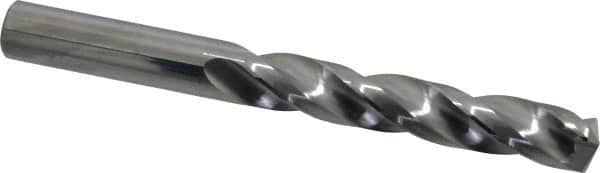 SGS - 31/64" 150° Solid Carbide Jobber Drill - Bright Finish, Right Hand Cut, Spiral Flute, Straight Shank, 4-3/4" OAL, Standard Point - Benchmark Tooling