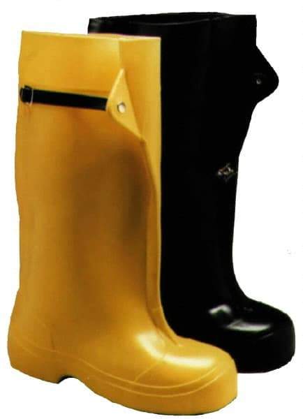 Winter Walking - Men's 13 Traction Overshoes - 15" High, Plain Toe, Nonslip Sole, PVC Upper, Black - Benchmark Tooling