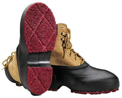 Winter Walking - Men's 6-7.5 (Women's 8-9.5) Traction Overshoes - 4" High, Plain Toe, Nonslip Sole, Rubber Upper, Black - Benchmark Tooling