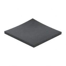 Made in USA - 12" Long, 12" Wide, 1" Thick, Buna-N Rubber Foam Sheet - 45 to 55 Durometer, Black, -40 to 212°F, 1,500 psi Tensile Strength, Stock Length - Benchmark Tooling