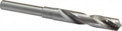 Interstate - 5/8" Drill, 118° Point, Cobalt Silver Deming & Reduced Shank Drill Bit - Bright Finish, 6" OAL, Straight Shank, 3" Flute Length, Right Hand Cut, Standard Point, Spiral Flute, Regular Spiral - Benchmark Tooling