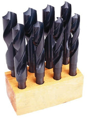Chicago-Latrobe - 17/32 to 1", 118° Point, Oxide Finish, High Speed Steel Reduced Shank Drill Bit Set - Benchmark Tooling