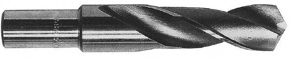 Hertel - 2" Drill, 118° Point, Cobalt Silver Deming & Reduced Shank Drill Bit - Bright Finish, 6" OAL, Flats on Shank, 3" Flute Length - Benchmark Tooling