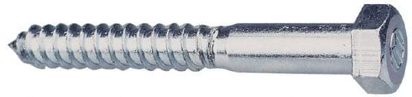 Value Collection - 1/4" Screw, 2-1/2" Length Under Head, Steel, Hex Head Lag Screw - Zinc Plated, Grade 2 - Benchmark Tooling