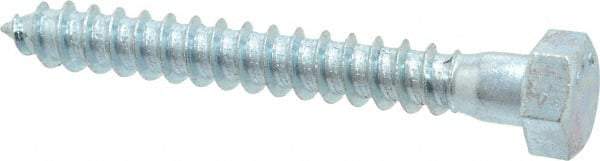 Value Collection - 3/8" Screw, 3" Length Under Head, Steel, Hex Head Lag Screw - Zinc Plated, Grade 2 - Benchmark Tooling