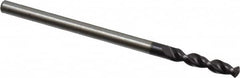 Accupro - 0.0827" 130° Parabolic Flute Cobalt Screw Machine Drill Bit - TiAlN Finish, Right Hand Cut, 0.472" Flute Length, 1.496" OAL, Split Point, Straight Shank - Benchmark Tooling