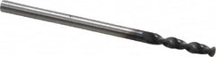 Accupro - #39 130° Parabolic Flute Cobalt Screw Machine Drill Bit - TiAlN Finish, Right Hand Cut, 0.551" Flute Length, 1.693" OAL, Split Point, Straight Shank - Benchmark Tooling