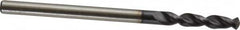 Accupro - #35 130° Parabolic Flute Cobalt Screw Machine Drill Bit - TiAlN Finish, Right Hand Cut, 0.63" Flute Length, 1.811" OAL, Split Point, Straight Shank - Benchmark Tooling