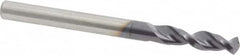 Accupro - #3 130° Parabolic Flute Cobalt Screw Machine Drill Bit - TiAlN Finish, Right Hand Cut, 1.102" Flute Length, 2.598" OAL, Split Point, Straight Shank - Benchmark Tooling
