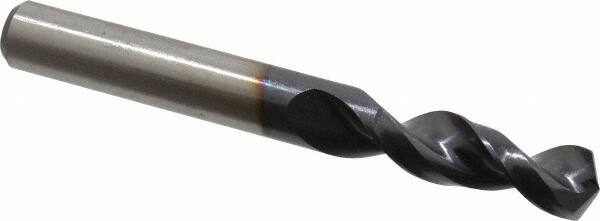 Accupro - 0.4331" 130° Parabolic Flute Cobalt Screw Machine Drill Bit - TiAlN Finish, Right Hand Cut, 1.85" Flute Length, 3.74" OAL, Split Point, Straight Shank - Benchmark Tooling