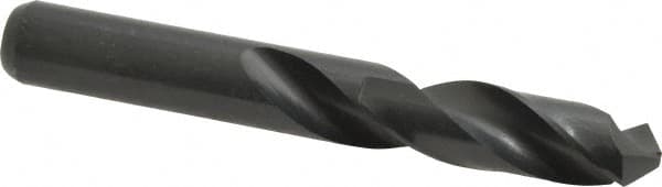 Interstate - 7/16" 118° Spiral Flute High Speed Steel Screw Machine Drill Bit - Oxide Finish, Right Hand Cut, 2-1/16" Flute Length, 3-7/16" OAL, Standard Point, Straight Shank - Benchmark Tooling