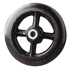 Fairbanks - 5 Inch Diameter x 2 Inch Wide, Rubber Caster Wheel - 700 Lb. Capacity, 2-3/16 Inch Hub Length, 5/8 Inch Axle Diameter, Roller Bearing - Benchmark Tooling
