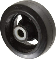 Fairbanks - 5 Inch Diameter x 2 Inch Wide, Rubber Caster Wheel - 700 Lb. Capacity, 2-3/16 Inch Hub Length, 3/4 Inch Axle Diameter, Roller Bearing - Benchmark Tooling