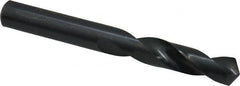 Interstate - 0.386" 118° Spiral Flute High Speed Steel Screw Machine Drill Bit - Oxide Finish, Right Hand Cut, 1-7/8" Flute Length, 3-1/4" OAL, Standard Point, Straight Shank - Benchmark Tooling