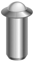 Vlier - 1.1" Body Length x 1/2" Body Diam, 8 Lb Init to 18 Lb Final End Force, Stainless Steel Press Fit Ball Plunger - 7/16" Ball Diam, 0.161" Max Ball Reach, 0.11" Flange Thickness - Benchmark Tooling