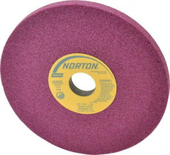 Norton - 8" Diam x 1-1/4" Hole x 1/2" Thick, H Hardness, 46 Grit Surface Grinding Wheel - Aluminum Oxide, Type 1, Coarse Grade, 3,600 Max RPM, Vitrified Bond, No Recess - Benchmark Tooling