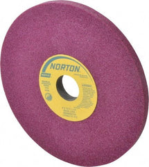 Norton - 8" Diam x 1-1/4" Hole x 1/2" Thick, J Hardness, 46 Grit Surface Grinding Wheel - Aluminum Oxide, Type 1, Coarse Grade, 3,600 Max RPM, Vitrified Bond, No Recess - Benchmark Tooling