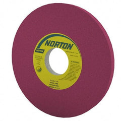 Norton - 8" Diam x 1-1/4" Hole x 1/2" Thick, J Hardness, 60 Grit Surface Grinding Wheel - Aluminum Oxide, Type 1, Medium Grade, 3,600 Max RPM, Vitrified Bond, No Recess - Benchmark Tooling