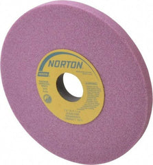 Norton - 7" Diam x 1-1/4" Hole x 1/2" Thick, I Hardness, 46 Grit Surface Grinding Wheel - Aluminum Oxide, Type 1, Coarse Grade, 3,600 Max RPM, Vitrified Bond, No Recess - Benchmark Tooling