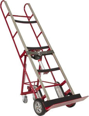 Wesco Industrial Products - 1,200 Lb Capacity 66" OAH Vending Truck - Dual Grip Handle, Steel, Mold-On Rubber Wheels - Benchmark Tooling