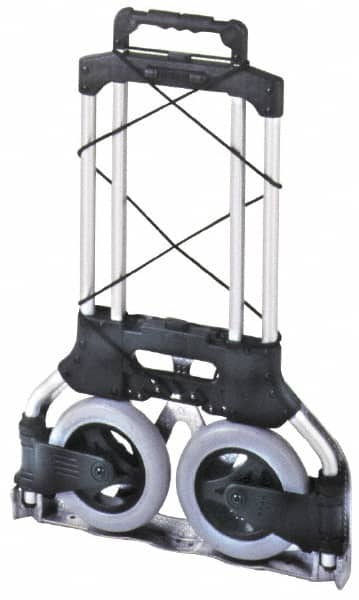 Wesco Industrial Products - 175 Lb Capacity 42" OAH Folding Hand Truck - Aluminum, Rubber Wheels - Benchmark Tooling