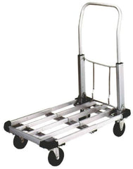 Value Collection - 350 Lb Capacity Aluminum Platform Truck - Aluminum Deck, 16" OAW, Hard Rubber Casters - Benchmark Tooling