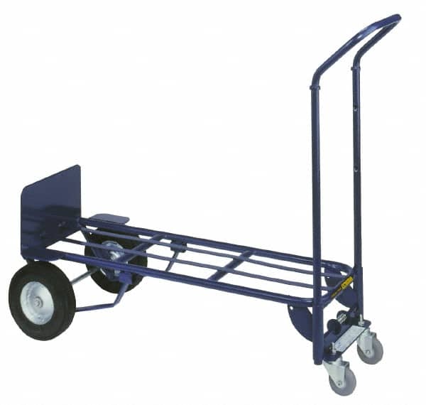 Wesco Industrial Products - 600 Lb Capacity 53" OAH Hand Truck - Swept Back Handle, Steel, Semi-Pneumatic Wheels - Benchmark Tooling