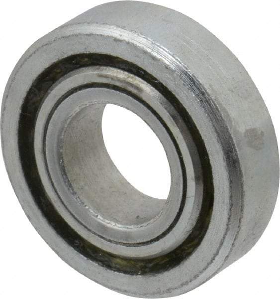 Value Collection - 3/8" Bore Diam, 7/8" OD, Open Unground Full Complement Radial Ball Bearing - 1/4" Wide, 1 Row, Round Bore, 356 Lb Dynamic Capacity - Benchmark Tooling