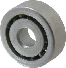 Value Collection - 5/16" Bore Diam, 1-1/16" OD, Open Unground Full Complement Radial Ball Bearing - 3/8" Wide, 1 Row, Round Bore, 484 Lb Dynamic Capacity - Benchmark Tooling