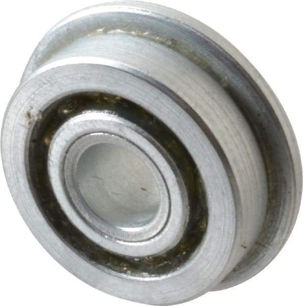 Value Collection - 1/4" Bore Diam, 3/4" OD, Open Unground Full Complement Radial Ball Bearing - With Flange, 1 Row, Round Bore, 287 Lb Dynamic Capacity - Benchmark Tooling