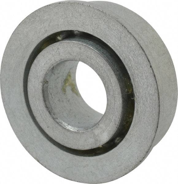 Value Collection - 3/8" Bore Diam, 29/32" OD, Open Unground Full Complement Radial Ball Bearing - With Flange, 1 Row, Round Bore, 356 Lb Dynamic Capacity - Benchmark Tooling