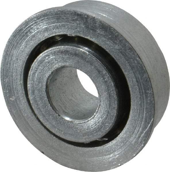 Value Collection - 3/8" Bore Diam, 1-1/16" OD, Open Unground Full Complement Radial Ball Bearing - With Flange, 1 Row, Round Bore, 509 Lb Dynamic Capacity - Benchmark Tooling