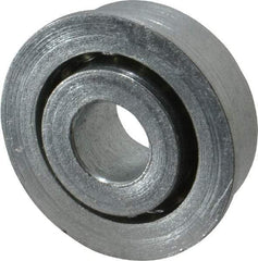 Value Collection - 3/8" Bore Diam, 1-1/16" OD, Open Unground Full Complement Radial Ball Bearing - With Flange, 1 Row, Round Bore, 509 Lb Dynamic Capacity - Benchmark Tooling
