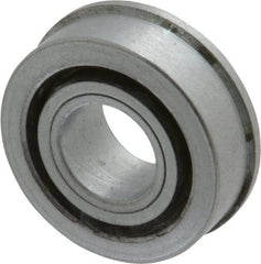 Value Collection - 1/2" Bore Diam, 1-3/16" OD, Open Unground Full Complement Radial Ball Bearing - With Flange, 1 Row, Round Bore, 533 Lb Dynamic Capacity - Benchmark Tooling