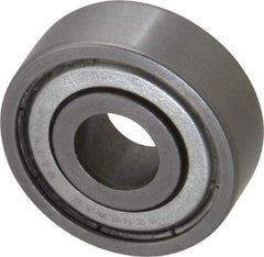 Value Collection - 3/8" Bore Diam, 1-1/8" OD, Double Shield Unground Retainer Type Radial Ball Bearing - 3/8" Wide, 1 Row, Round Bore, 691 Lb Dynamic Capacity - Benchmark Tooling