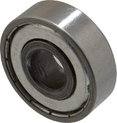 Value Collection - 1/2" Bore Diam, 1-3/8" OD, Double Shield Unground Retainer Type Radial Ball Bearing - 7/16" Wide, 1 Row, Round Bore, 915 Lb Dynamic Capacity - Benchmark Tooling