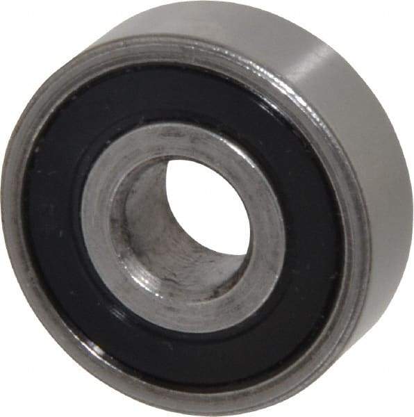 Value Collection - 3/8" Bore Diam, 1-1/8" OD, Double Seal Unground Retainer Type Radial Ball Bearing - 3/8" Wide, 1 Row, Round Bore, 691 Lb Dynamic Capacity - Benchmark Tooling